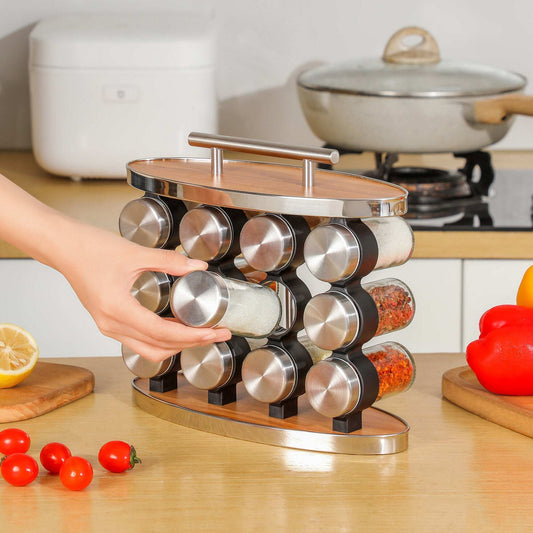360° Rotating Multipurpose Spice Rack (Set of 12)
