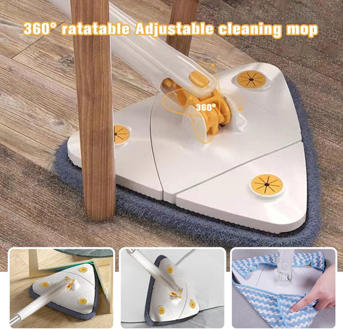 Triangle Shaped Microfiber Mop –Self-Wringing Floor Dust Mop