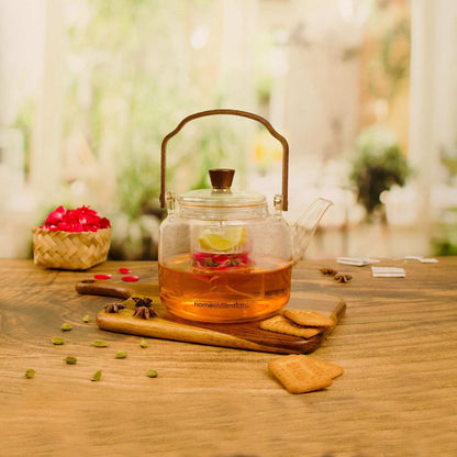 Multi-Functional Glass Teapot for Brewing and Steaming With Handle (1000ml)