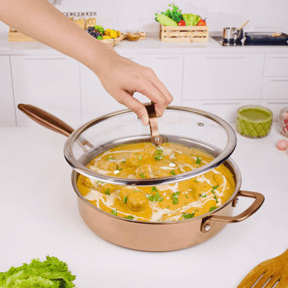 Multi-Purpose Copper Core Honeycomb Frying Pan With Lid (26cm)
