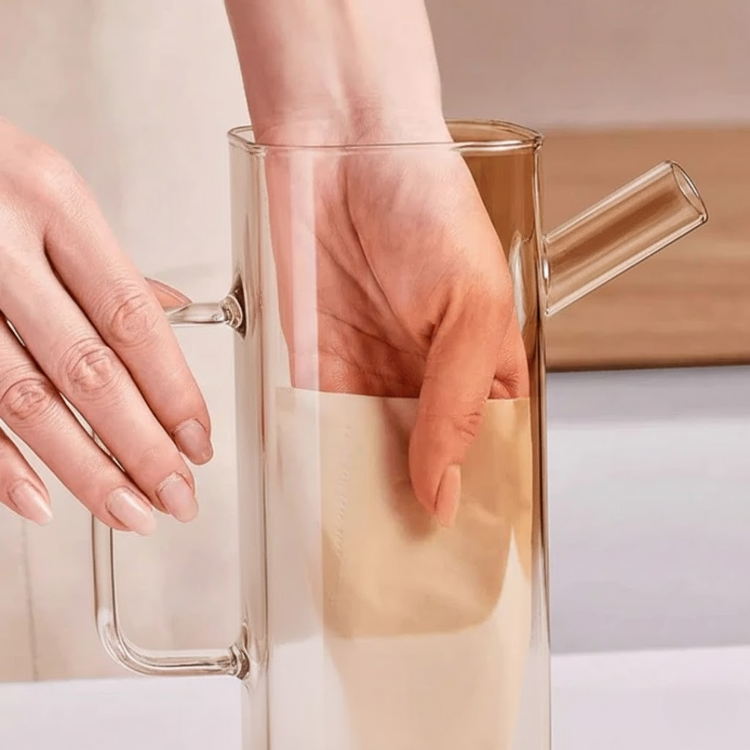 Multi-Functional Oil Glass Dispenser with Silicone Guard