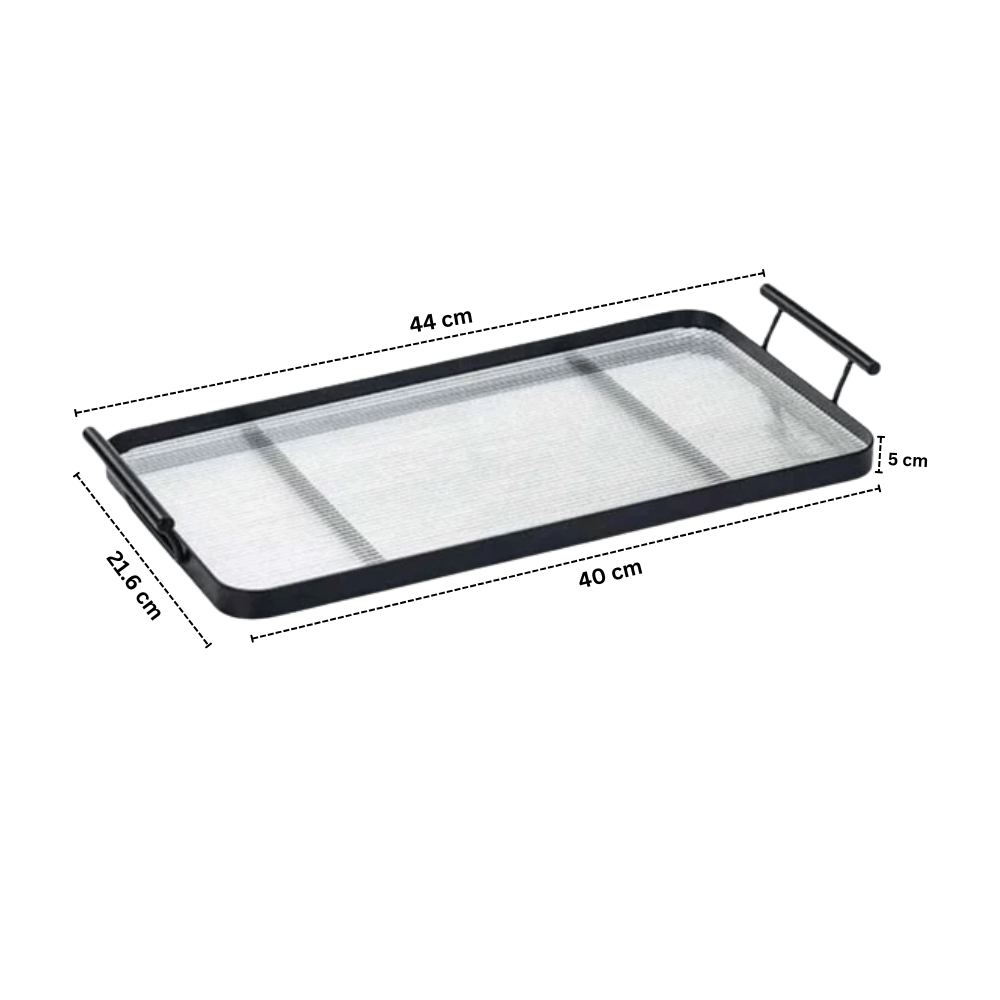 Modern Elegant Transparent Acrylic Serving Tray with Handles