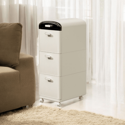 Multi-Layer Plastic Storage Cabinet with Drawers & Wheels