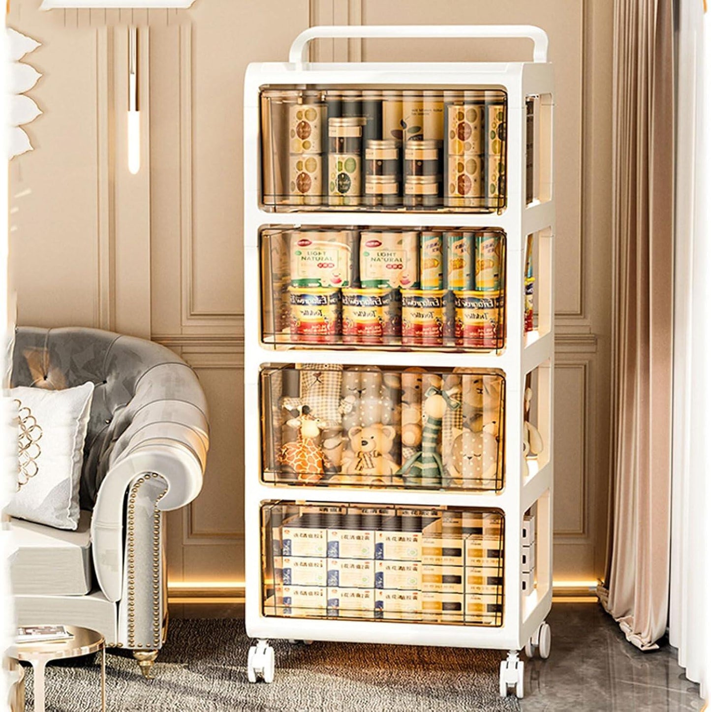 Slim Multi-Layer Rolling Storage Organizer