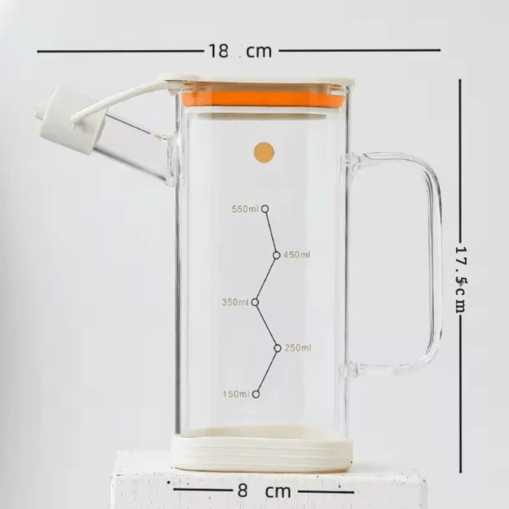 Multi-Functional Oil Glass Dispenser with Silicone Guard