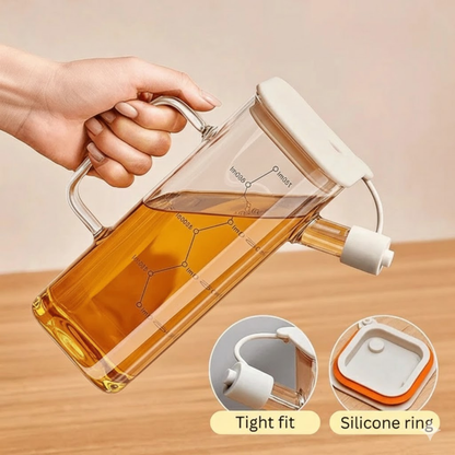Multi-Functional Oil Glass Dispenser with Silicone Guard