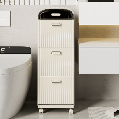 Multi-Layer Plastic Storage Cabinet with Drawers & Wheels