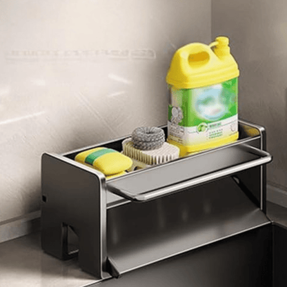 Carbon Steel Sponge & Dishcloth Holder with Auto Drain