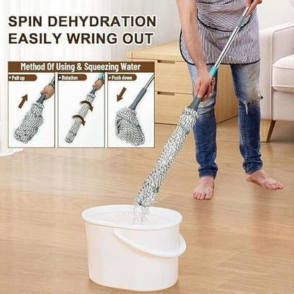 Self-Wringing Floor Mop | 2-in-1 Scrub & Mop Head | Less Effort, More Sparkle