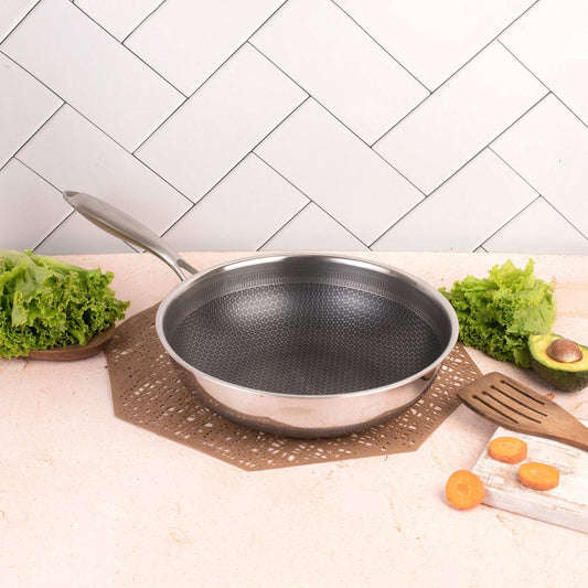 Multi-Purpose Stainless Steel Honeycomb Non-Stick Cooking Pot (28 cm)