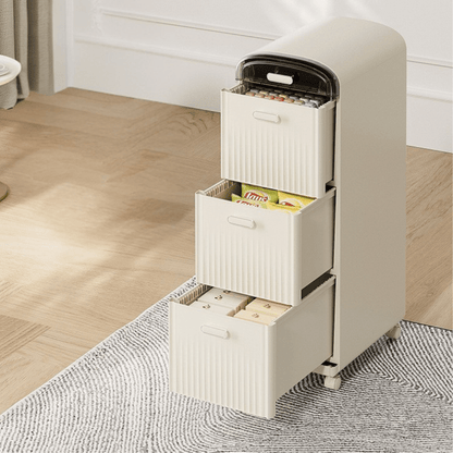 Multi-Layer Plastic Storage Cabinet with Drawers & Wheels