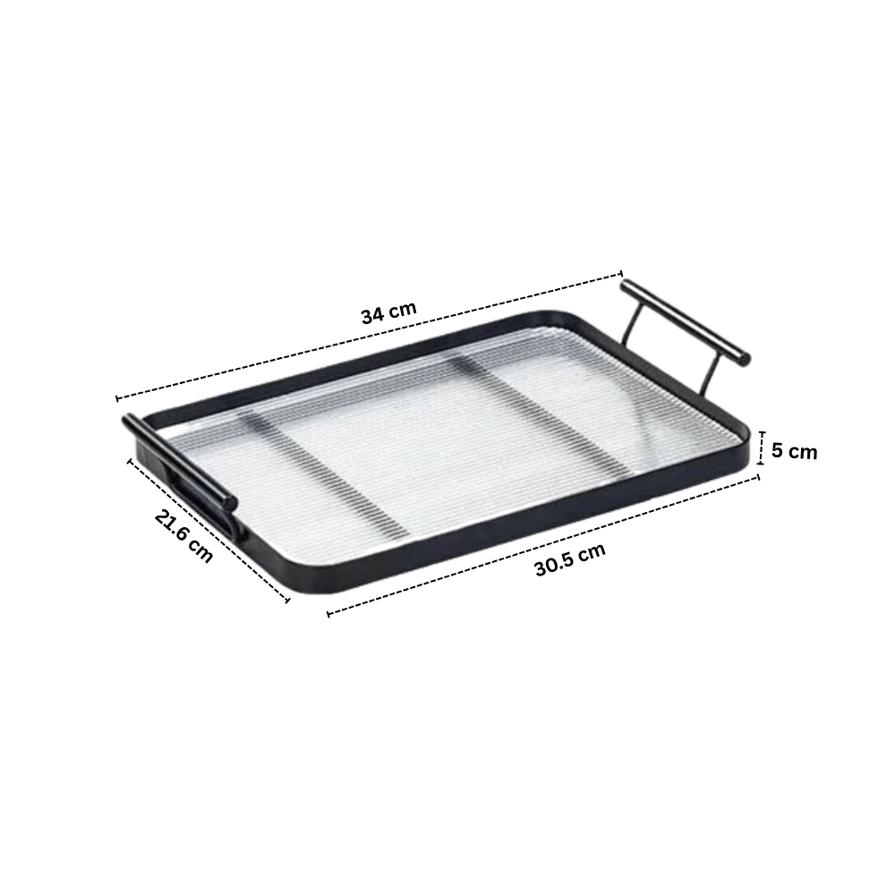 Modern Elegant Transparent Acrylic Serving Tray with Handles