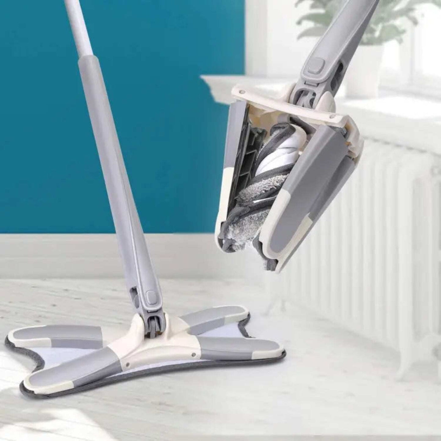 Aurora X-Shape Rotating Microfiber Floor Mop – Self-Wringing