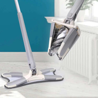 Aurora X-Shape Rotating Microfiber Floor Mop – Self-Wringing