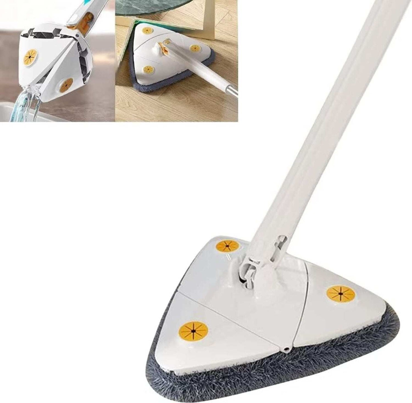 Triangle Shaped Microfiber Mop –Self-Wringing Floor Dust Mop