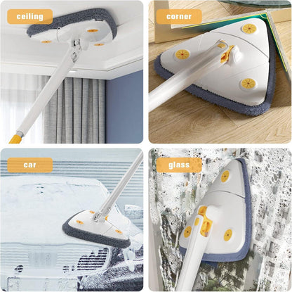 Triangle Shaped Microfiber Mop –Self-Wringing Floor Dust Mop