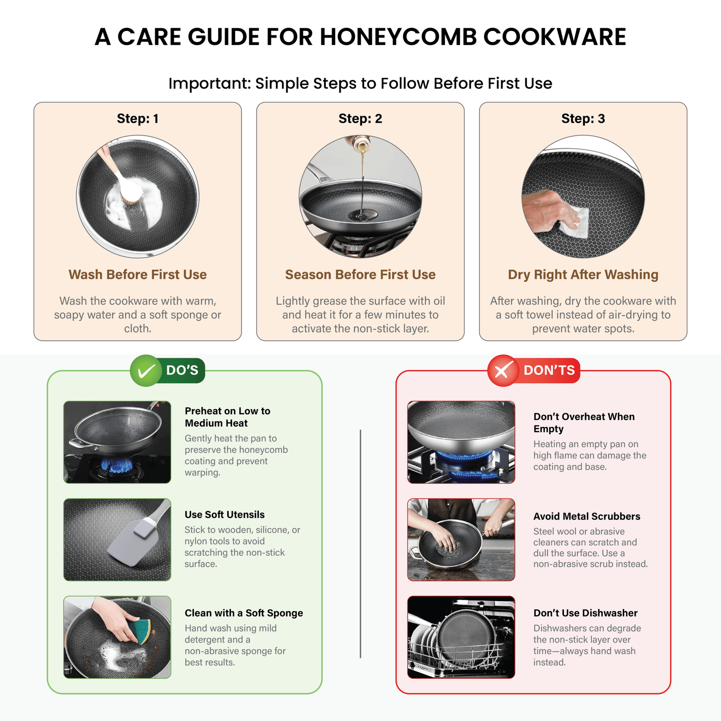 Multi-Purpose Stainless Steel Honeycomb Non-Stick Cooking Pot (28 cm)