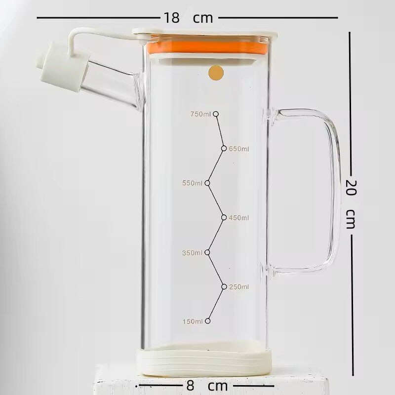 Multi-Functional Oil Glass Dispenser with Silicone Guard