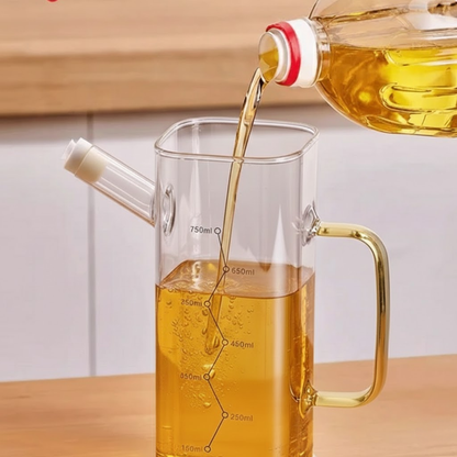 Multi-Functional Oil Glass Dispenser with Silicone Guard