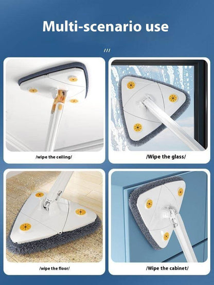 Triangle Shaped Microfiber Mop –Self-Wringing Floor Dust Mop
