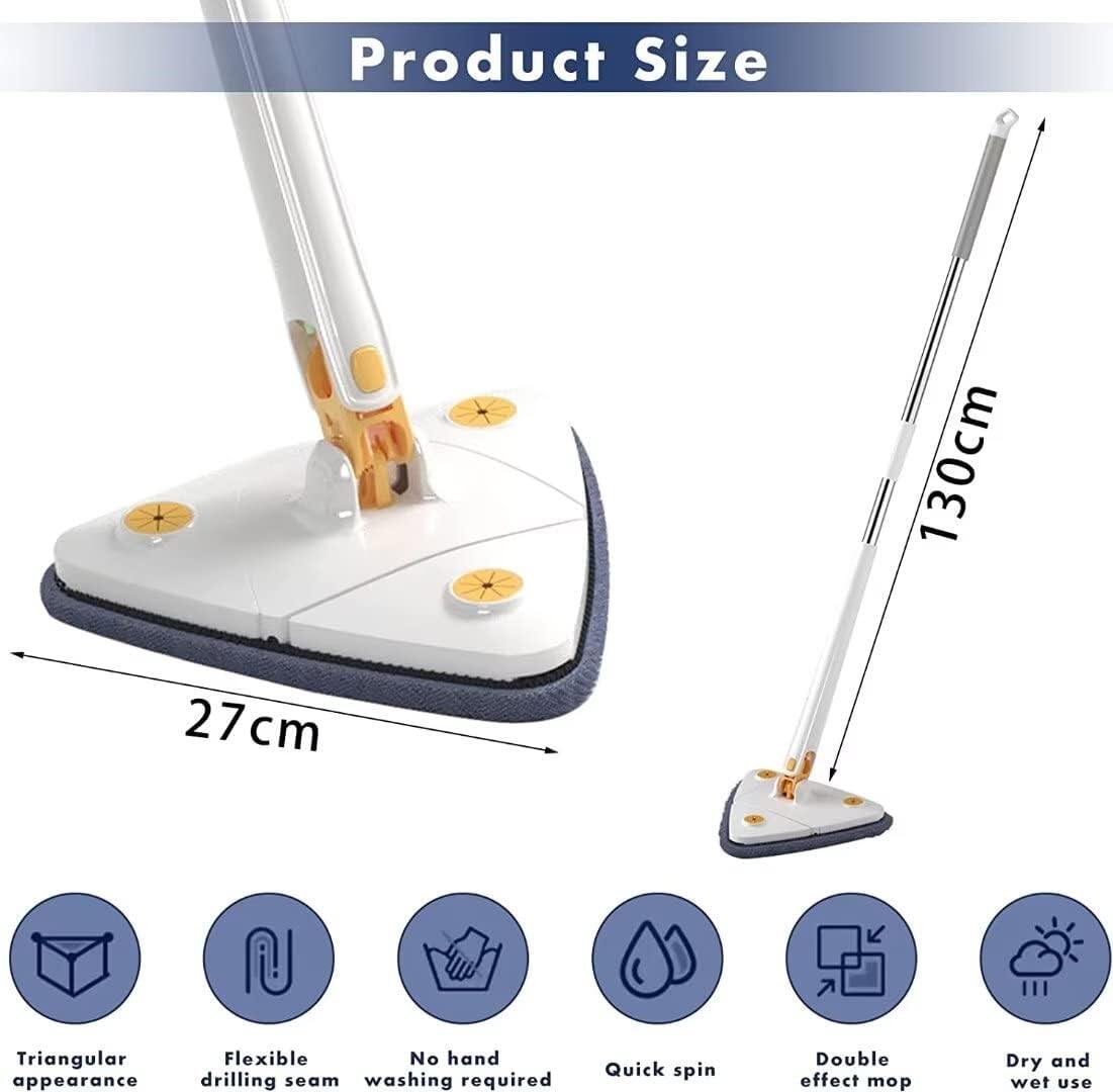 Triangle Shaped Microfiber Mop –Self-Wringing Floor Dust Mop