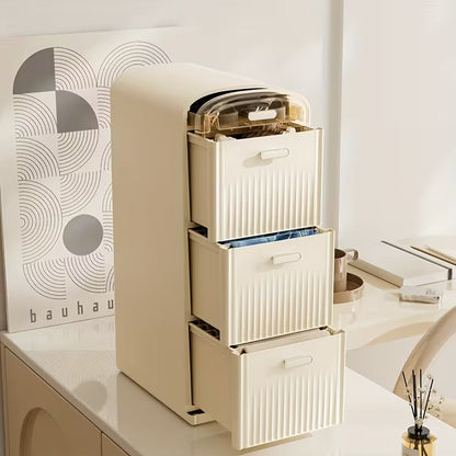 Multi-Layer Plastic Storage Cabinet with Drawers & Wheels